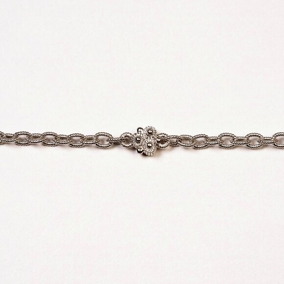 Judith Ripka Sterling Silver/18K Gold with Blue Topaz/Sapphire Pendant and Chain - Picture 5 of 9